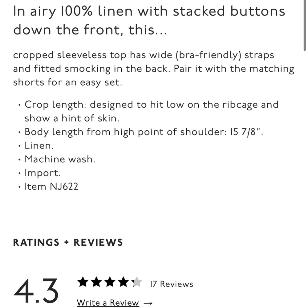 Madewell Gwen Crop Top Linen Vest🌿 - Picture 14 of 16